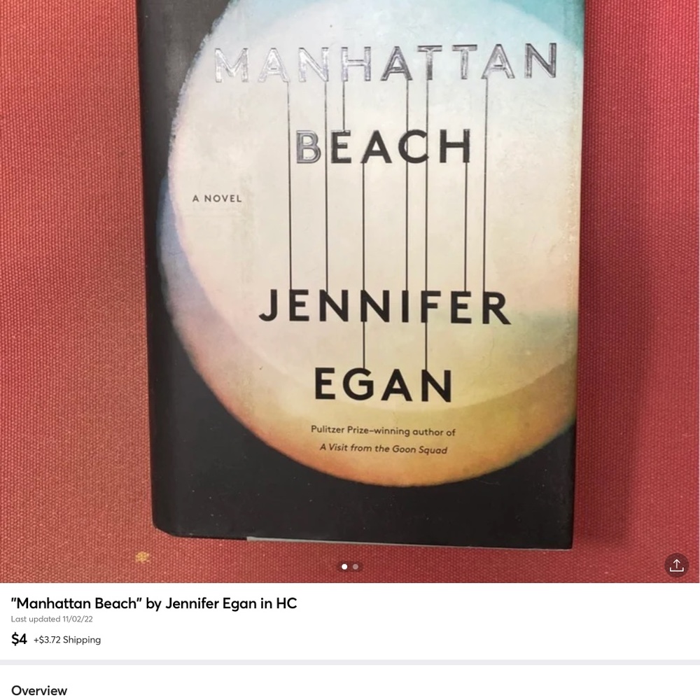 "Manhattan Beach" by Jennifer Egan in HC